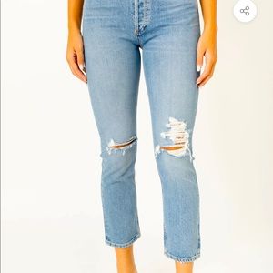 Agolde Riley crop high rise straight leg jeans
